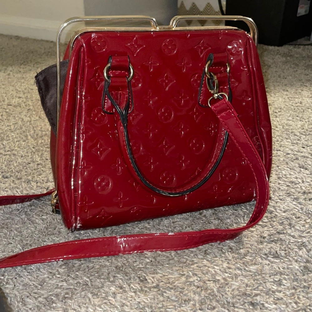 Red cute fun clutch crossbody purse